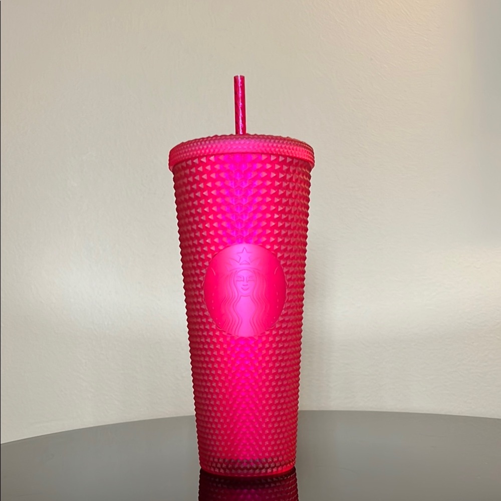Starbucks 2023 Ruby Pink Studded Soft Touch Limited Edition Venti Cold Tumbler